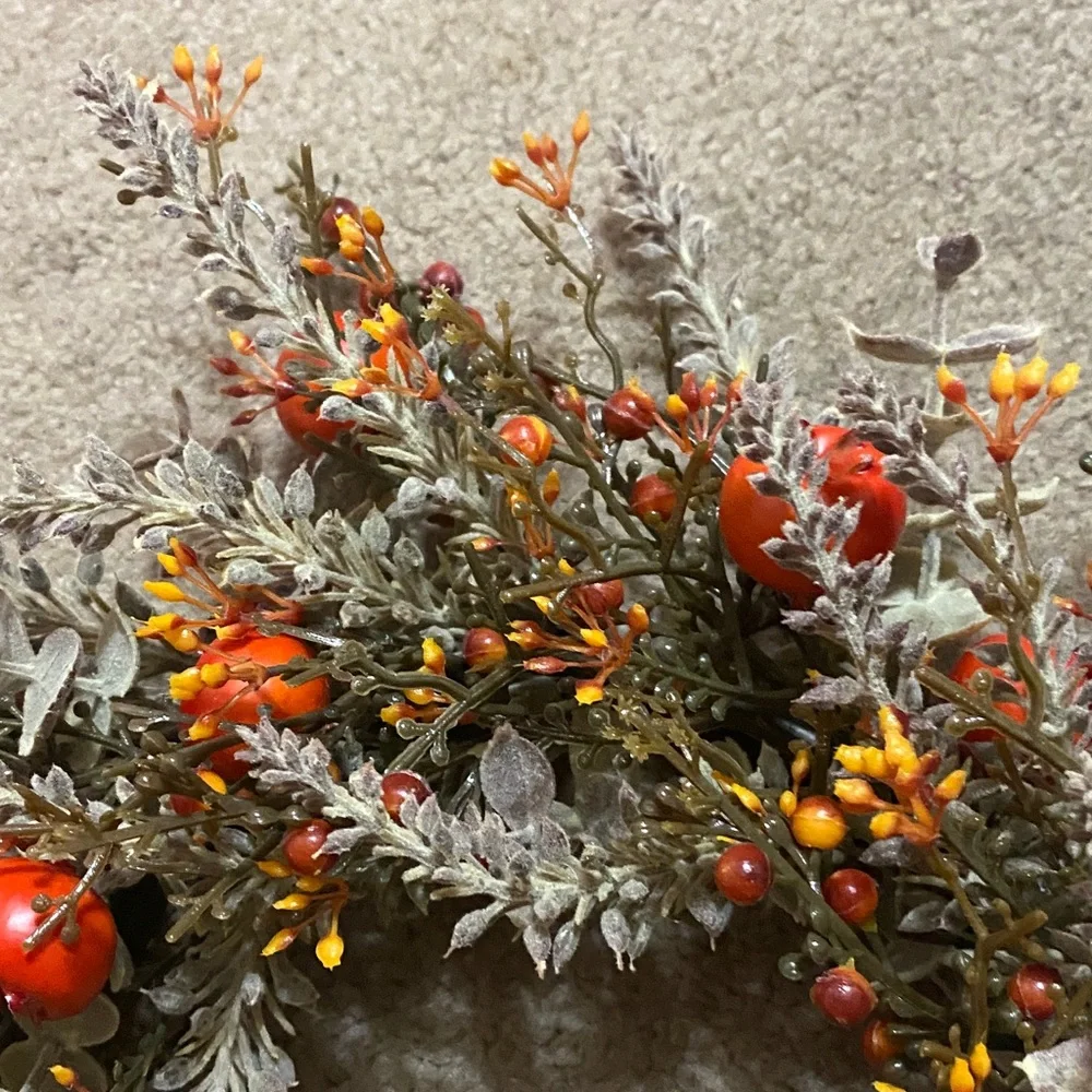 Festive Autumn Wreath with Pumpkin Breckenberry Candle Ring